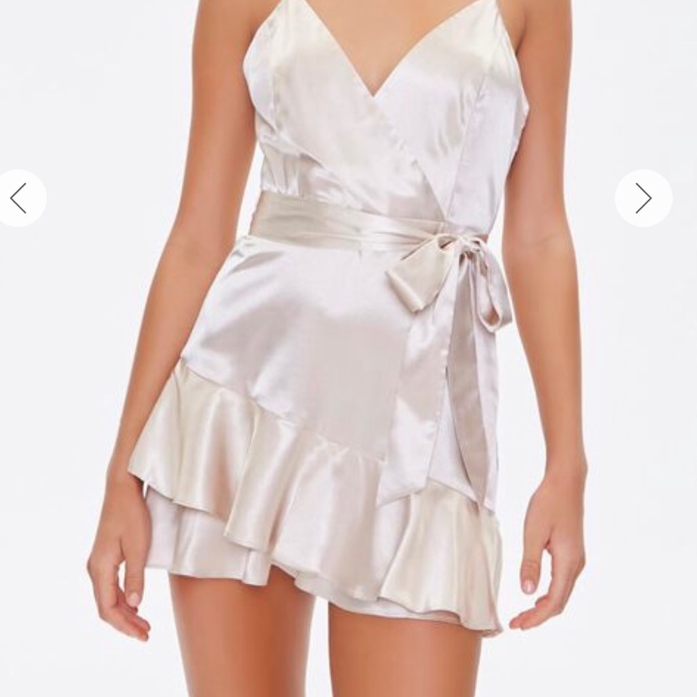 Forever 21 gold/champagne flounce romper